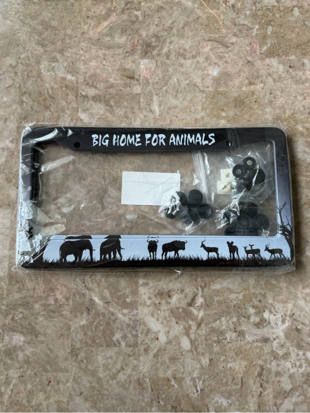 2 pcs license plate frame animals elephants BIG HOME FOR ANIMALS